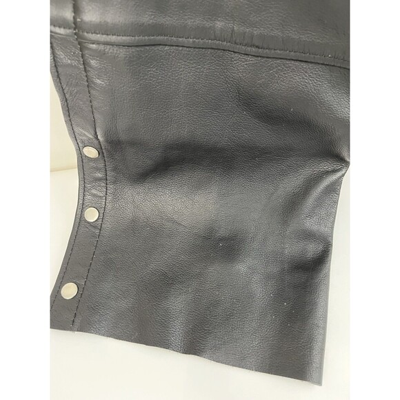 First Manufacturing Co Rally Riding Chaps FMC Black leather Biker Adj waist 2X - Picture 2 of 12